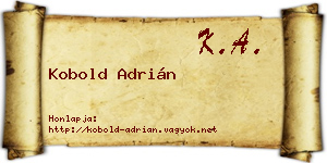 Kobold Adrián névjegykártya