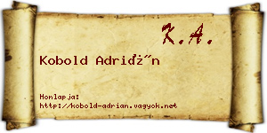 Kobold Adrián névjegykártya